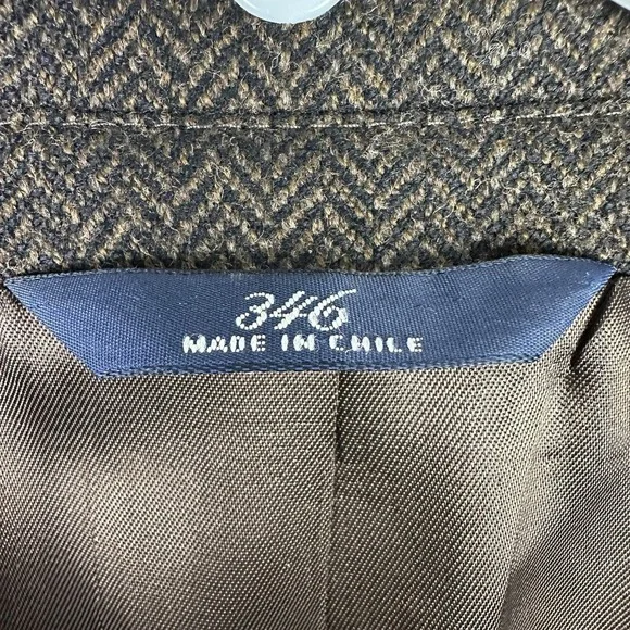 Brooks Brothers 346 Blazer Mens 41R Brown Herringbone Wool Suit Jacket READ - Picture 5 of 14